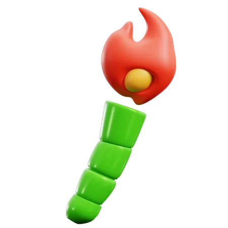 Bamboo Torch  3D Icon