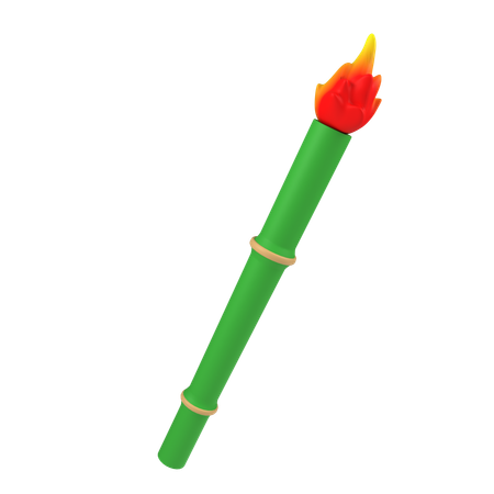 Bamboo Torch  3D Icon