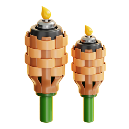 Bamboo Torch  3D Icon