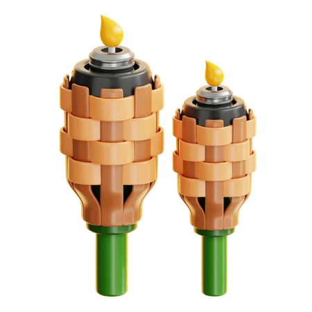 Bamboo Torch  3D Icon