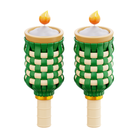 Bamboo Torch  3D Icon