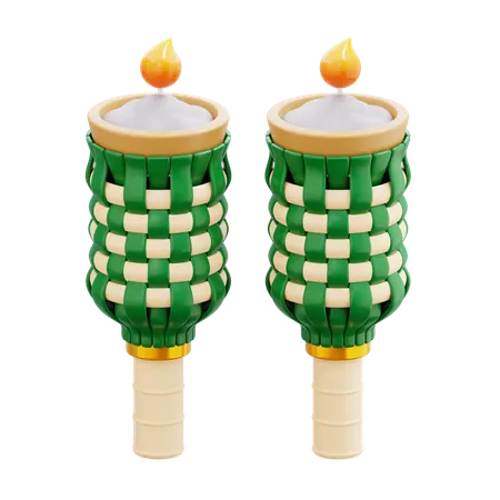 Bamboo Torch  3D Icon