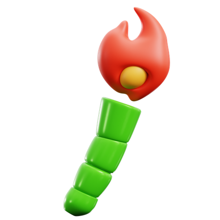 Bamboo Torch  3D Icon