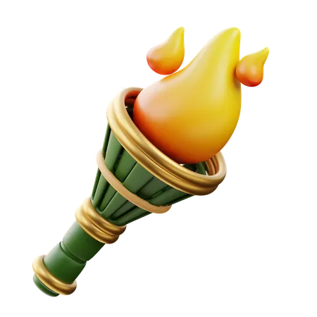 Bamboo Torch  3D Icon