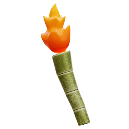 Bamboo Torch  3D Icon