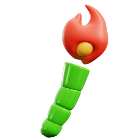 Bamboo Torch  3D Icon