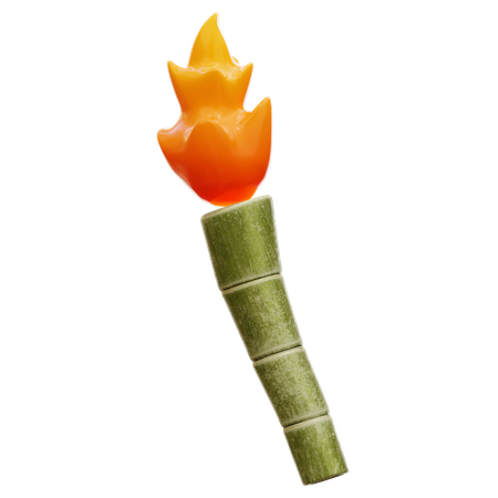 Bamboo Torch  3D Illustration