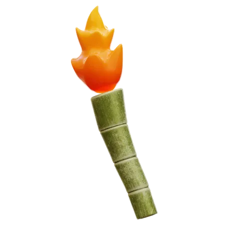 Bamboo Torch  3D Illustration