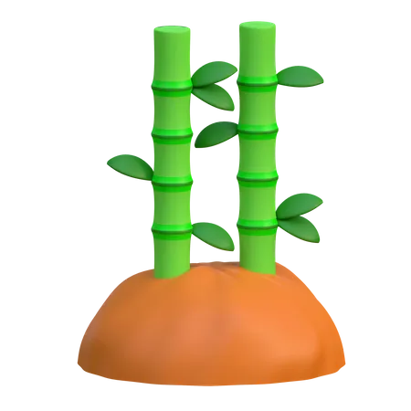 Bamboo Tree Icon Earth Day 3 D Illustration 3D Icon