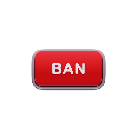 Ban button  3D Icon