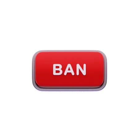 Ban button  3D Icon