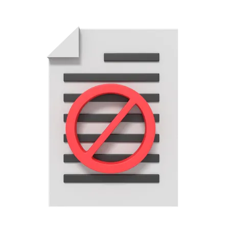 Ban Document  3D Icon