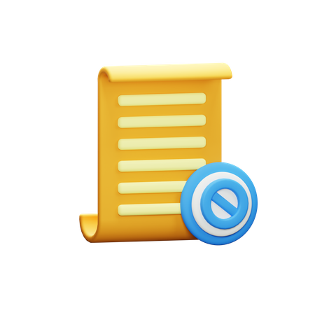 Ban Document  3D Icon