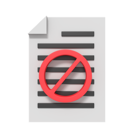 Ban Document  3D Icon