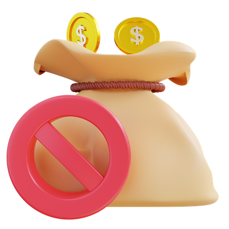 Ban Dollar Coins  3D Icon