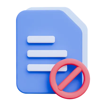 Ban File  3D Icon