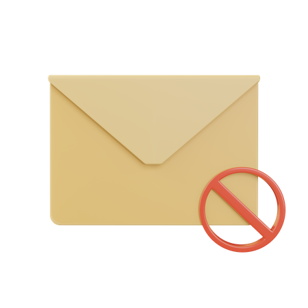 Ban Mail  3D Icon