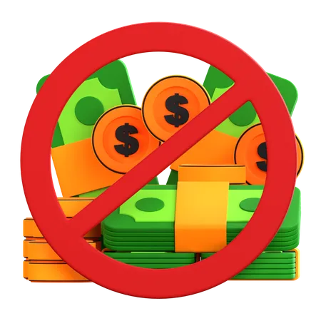 Ban Money  3D Icon