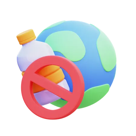 Ban Plastic Bottle  3D Icon