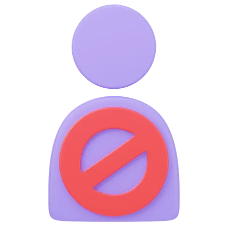 Ban User  3D Icon