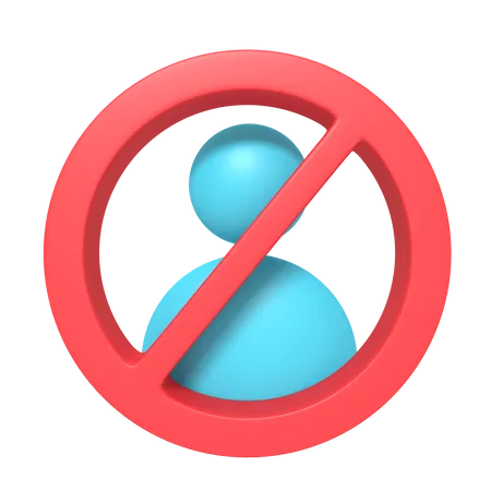 Ban User  3D Icon