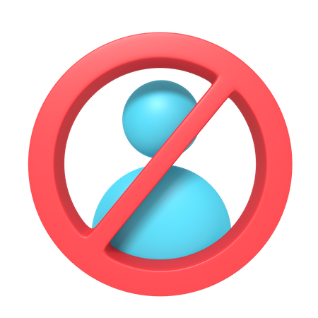Ban User  3D Icon