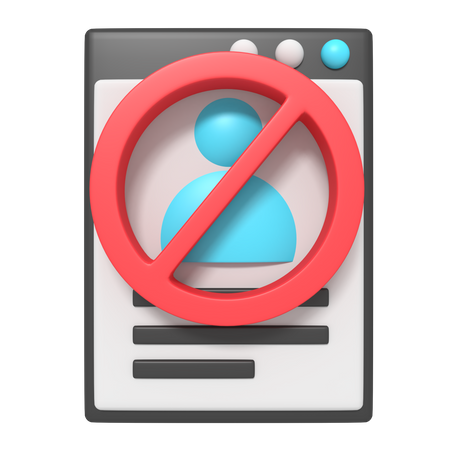 Ban Web User  3D Icon