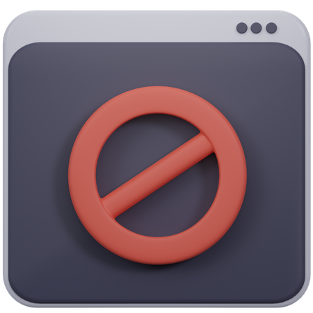 Ban Website  3D Icon
