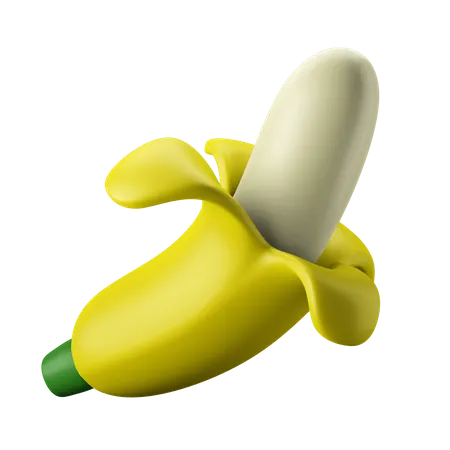 Peeled Banana Fruit 3 D Icon Illustration 3D Icon