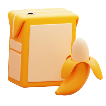 Banana Juice Box  3D Icon