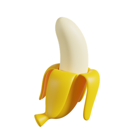 Banana descascada pela metade  3D Icon