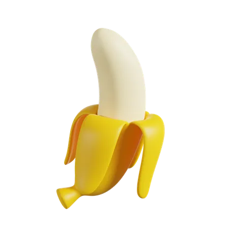 Banana descascada pela metade  3D Icon