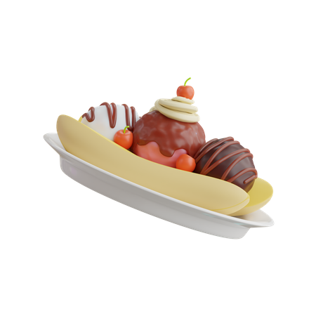 Banana Split  3D Icon