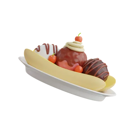 Banana Split  3D Icon