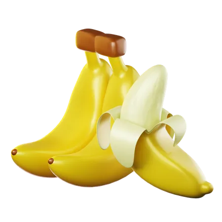 3 D Icon Fresh Bananas On Transparent Background 3D Icon