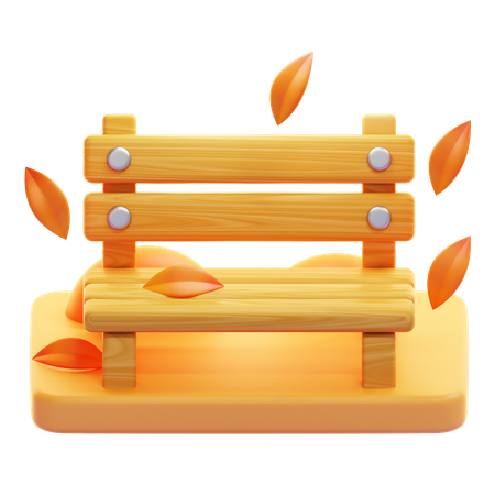 Banc d'automne  3D Icon