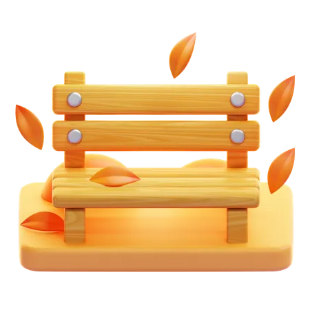 Banc d'automne  3D Icon