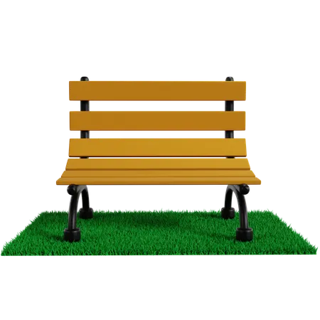 Banc de parc sur l'herbe  3D Icon