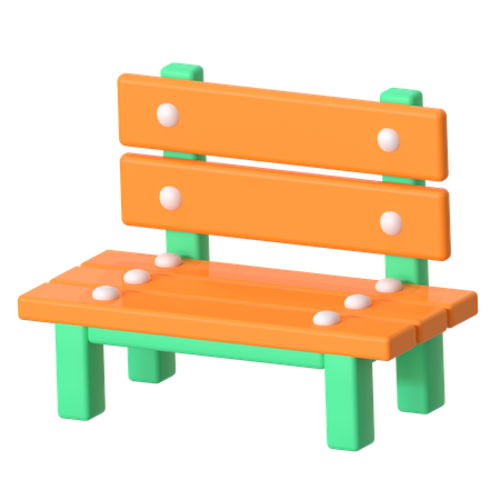 Banc en bois  3D Icon