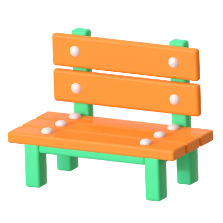 Banc en bois  3D Icon