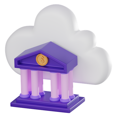 Banca en la nube  3D Icon