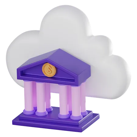 Banca en la nube  3D Icon