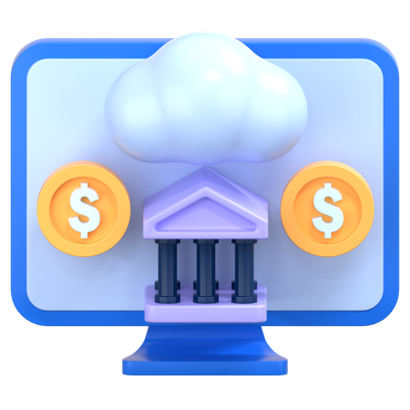 Banca en la nube  3D Icon