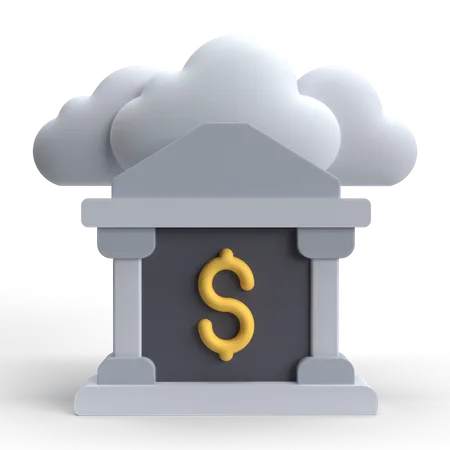 Banca en la nube  3D Icon