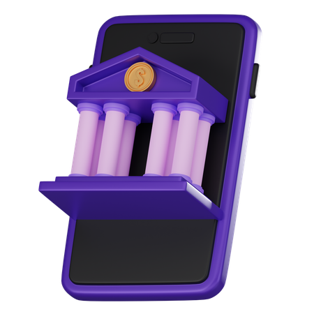 Banca en línea  3D Icon