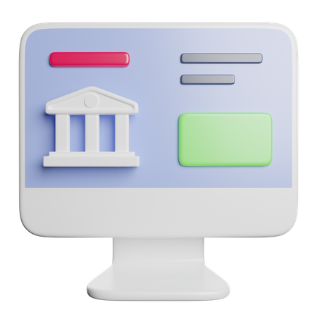 Banca en línea  3D Icon