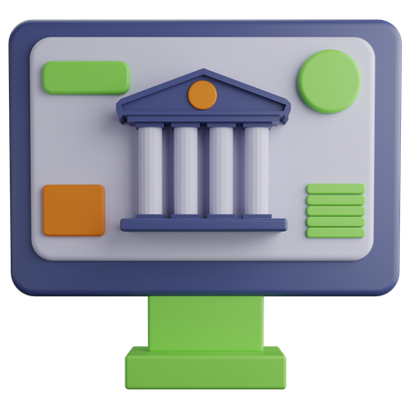 Banca en línea  3D Icon