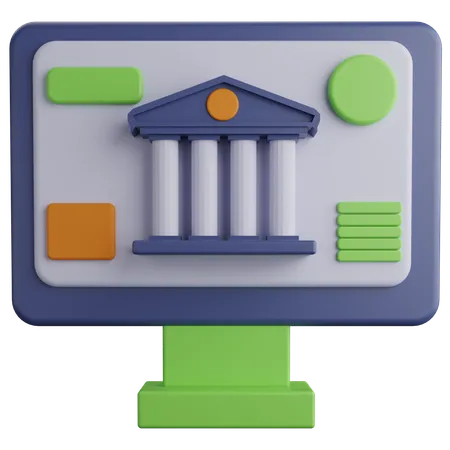 Banca en línea  3D Icon