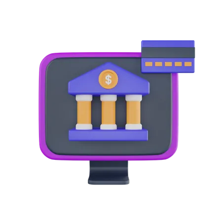 Banca en línea  3D Icon