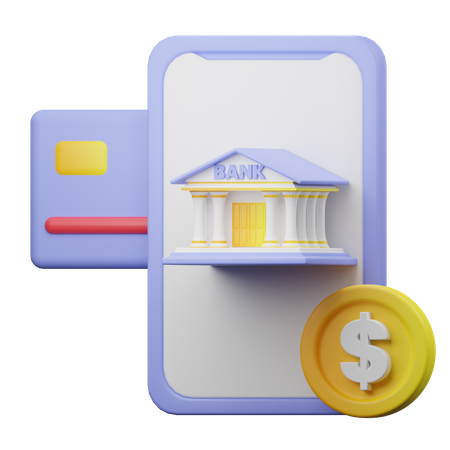 La banca móvil  3D Illustration